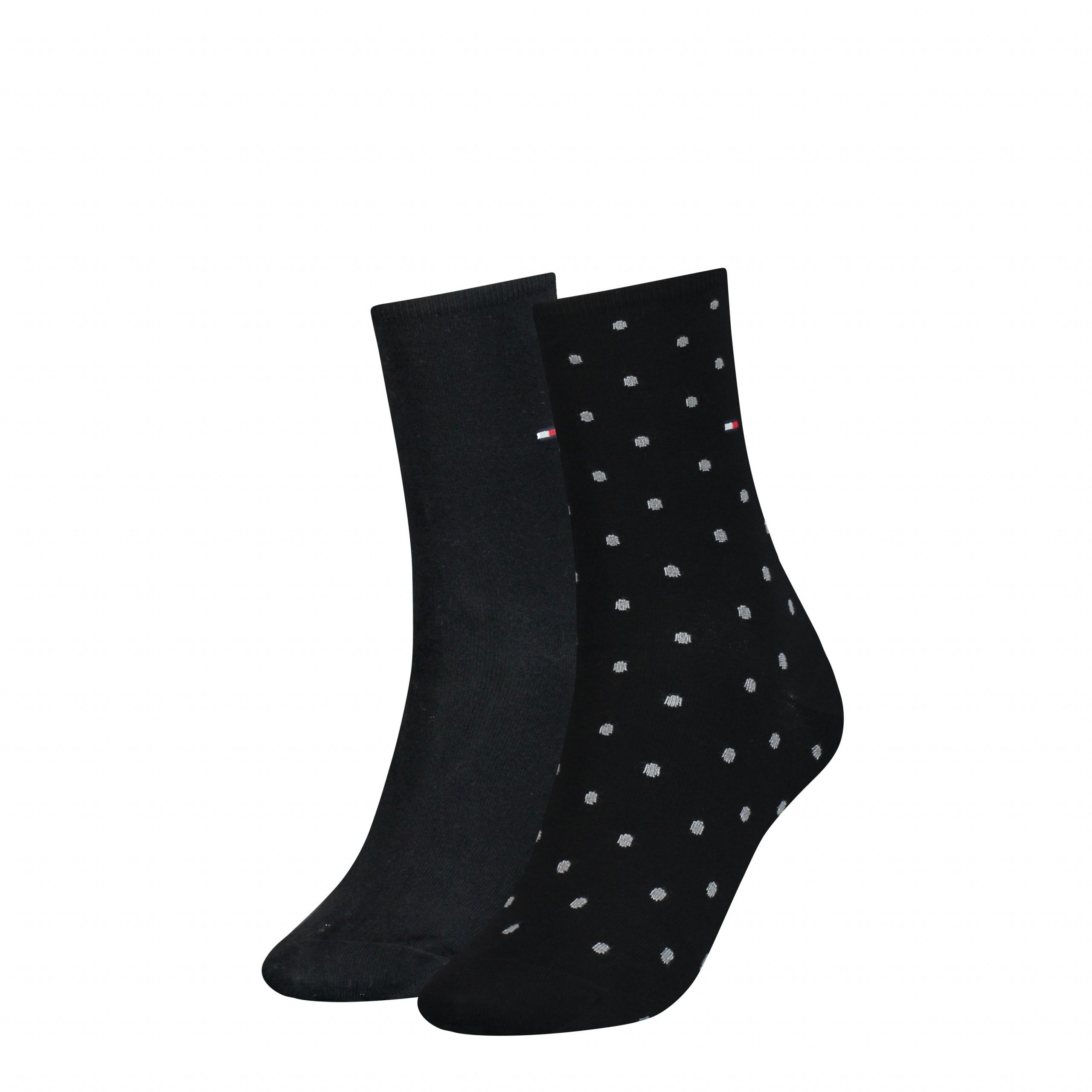 Tommy Hilfiger Damessokken Dots 2-Pack Zwart