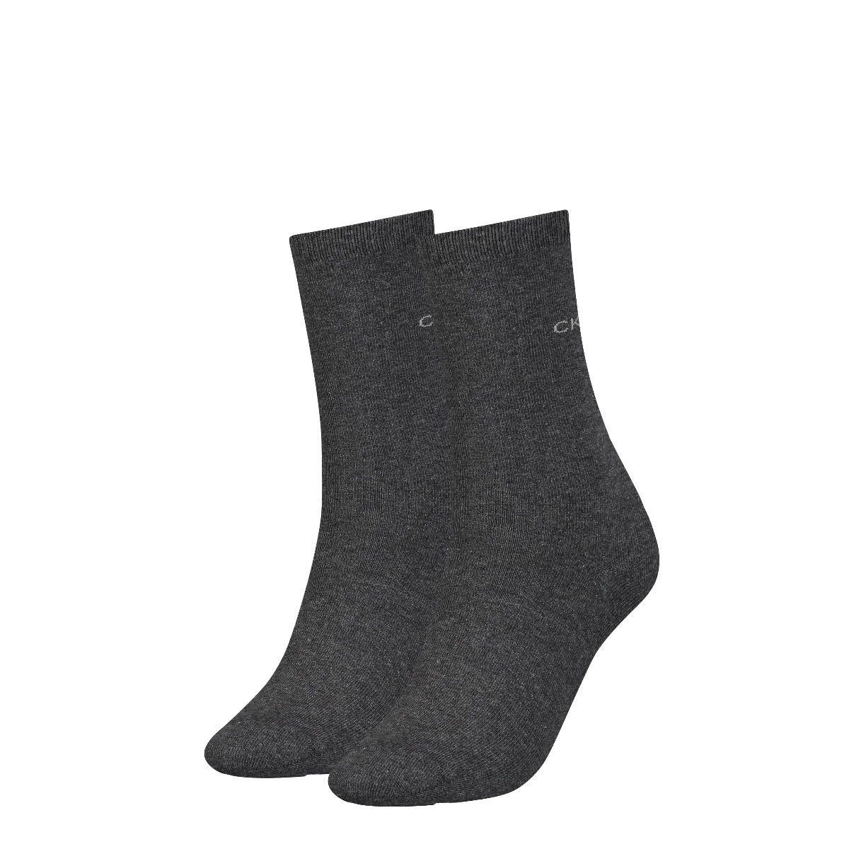 Calvin Klein Damessokken Classic 2-Pack Dark Grey Melange