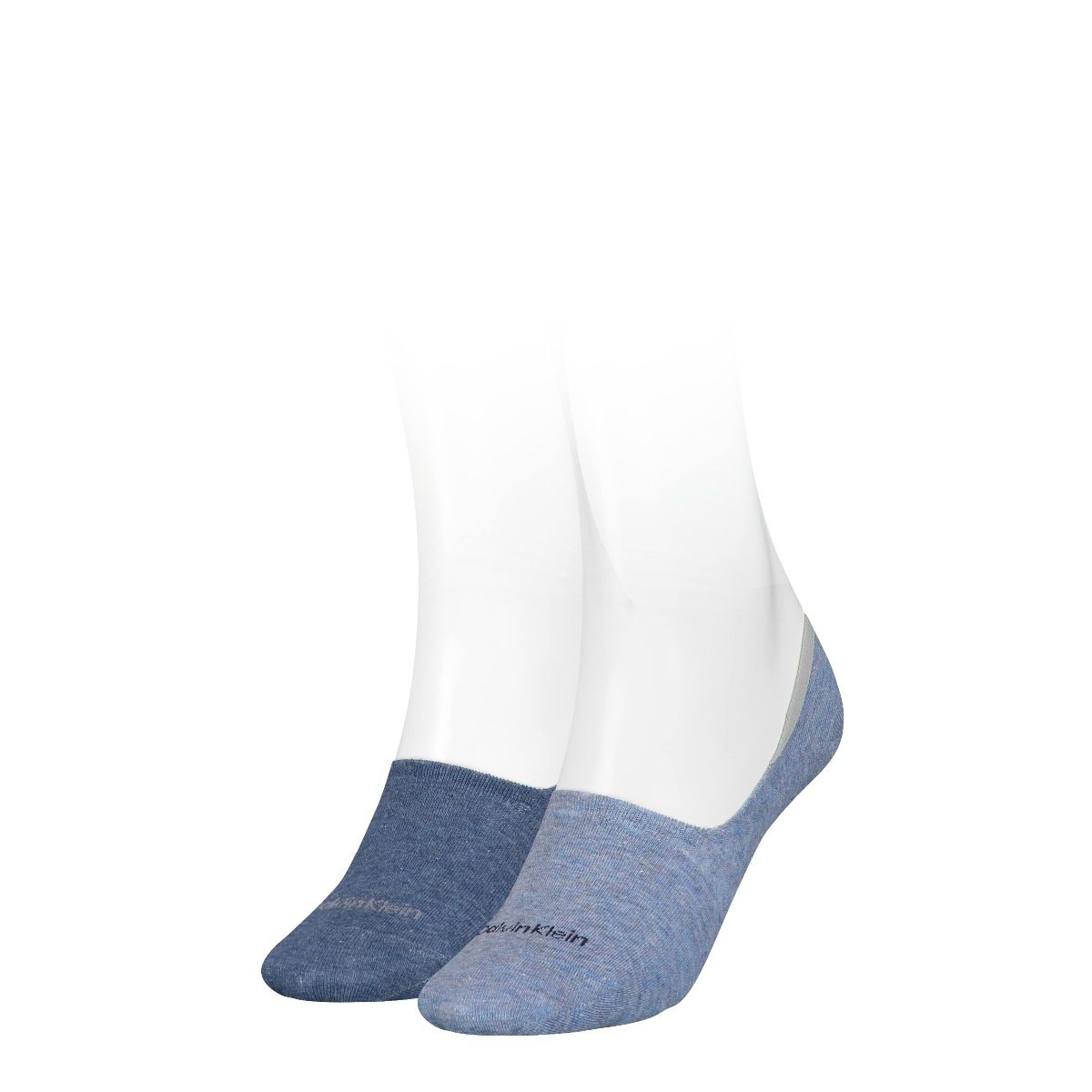 Calvin Klein Dames Footies Mid Cut 2-Pack Denim Melange