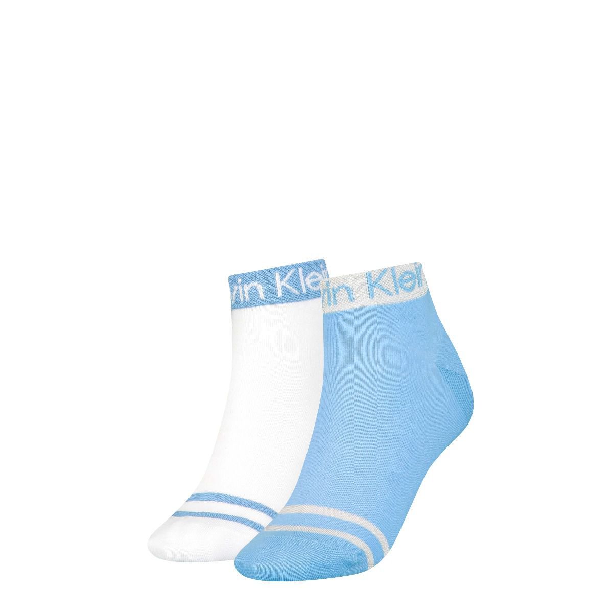 Calvin Klein Quartersokken Dames 2-Pack Light Blue