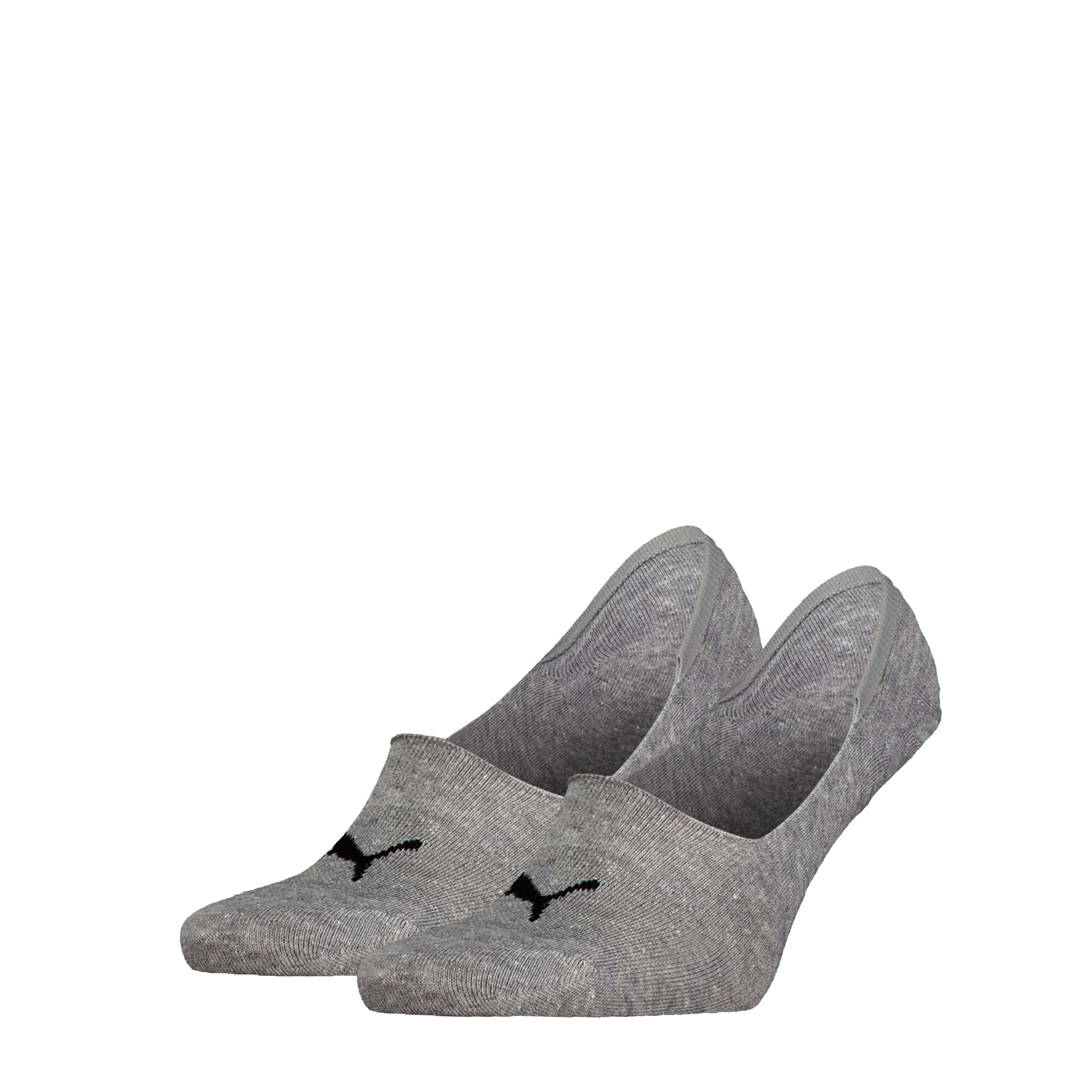 PUMA Unisex Footies Mid Cut 2-Pack Grijs