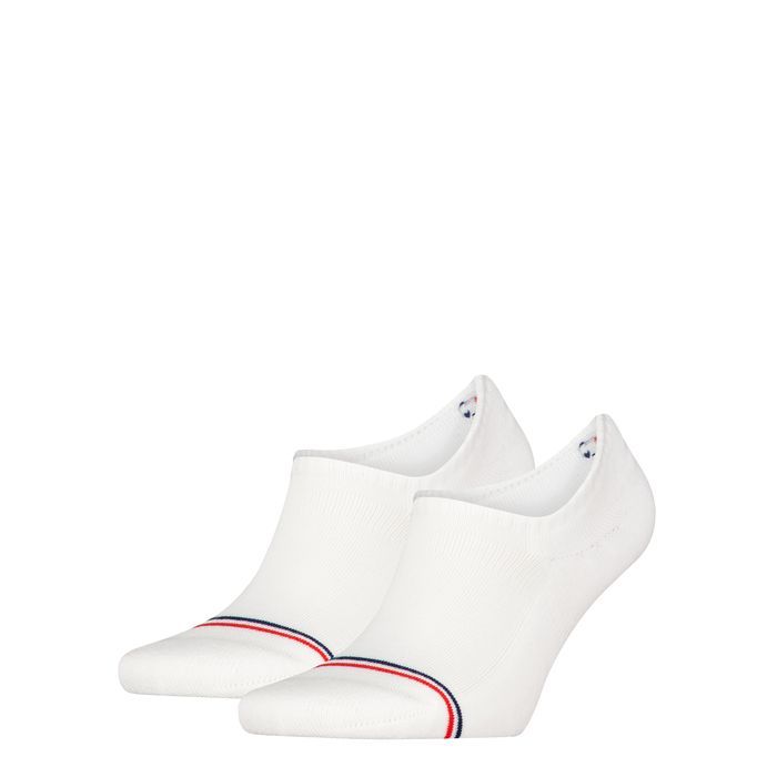 Tommy Jeans Unisex Iconic Footies High Cut 2-Pack Wit