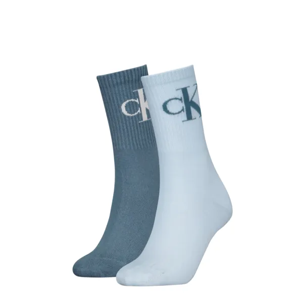 Calvin Klein Jeans Dames Sportsokken 2-Pack Monogram Blue Combo