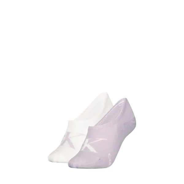 Calvin Klein Jeans Dames Footies 2-Pack Monogram Lilac / White