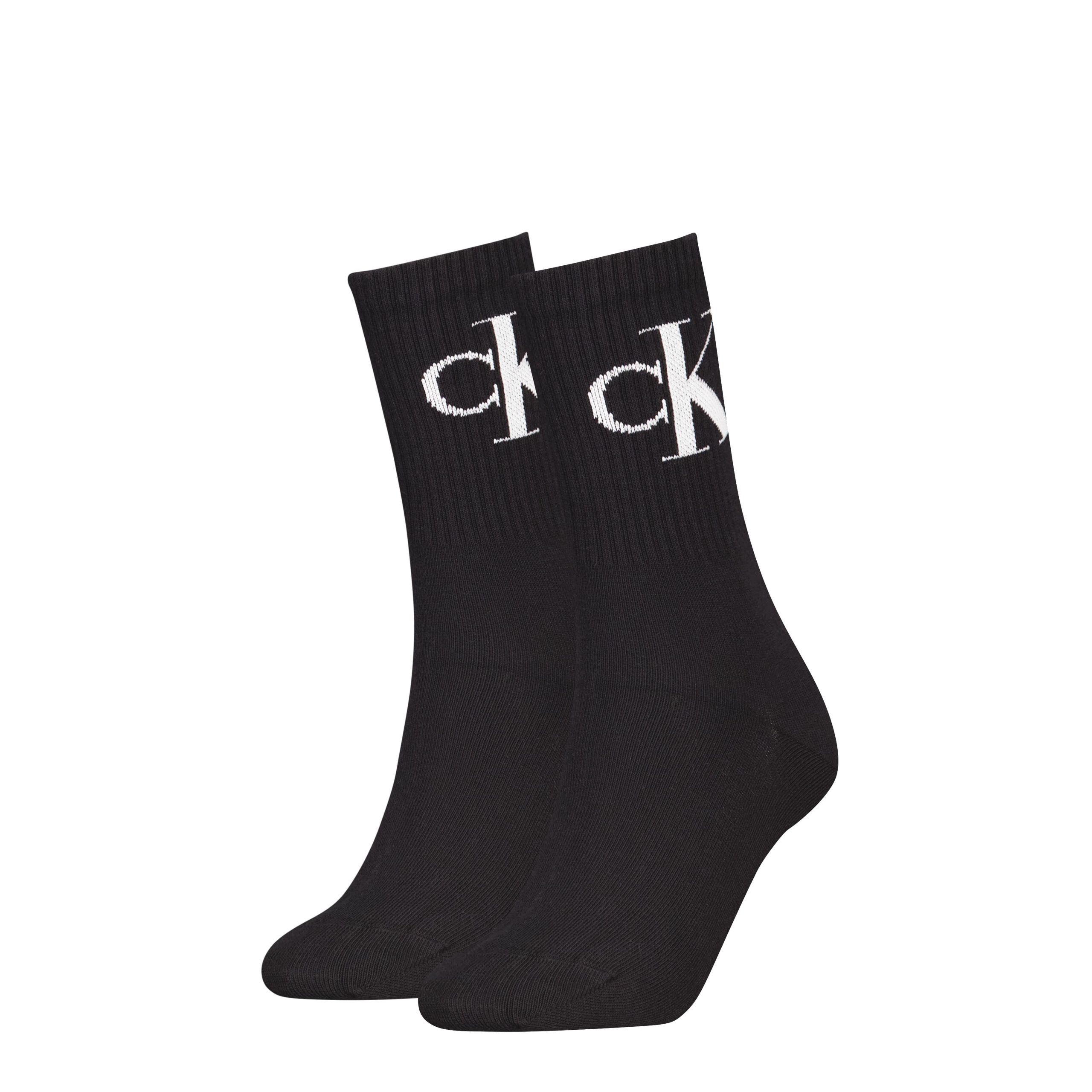 Calvin Klein Jeans Dames Sportsokken 2-Pack Monogram Zwart