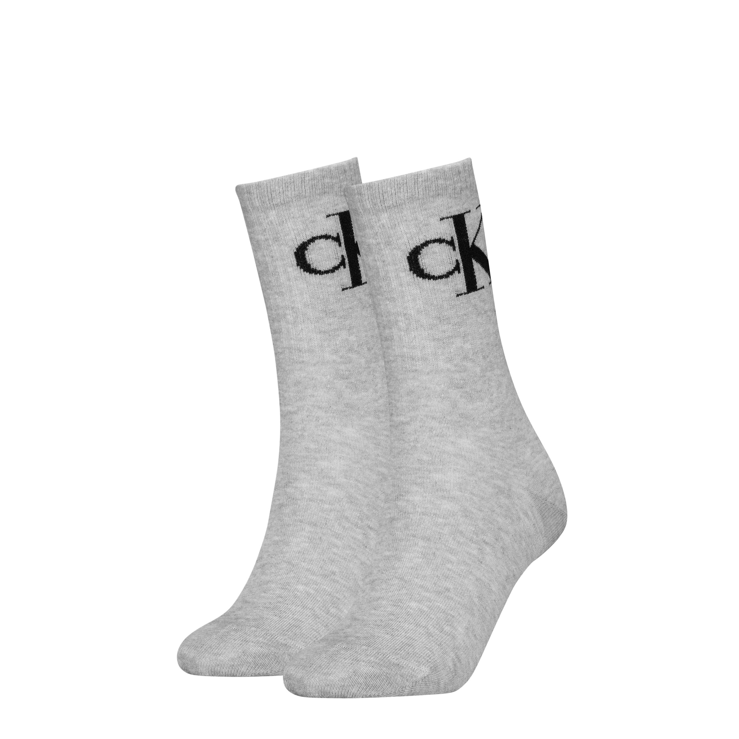 Calvin Klein Jeans Dames Sportsokken 2-Pack Monogram Grijs