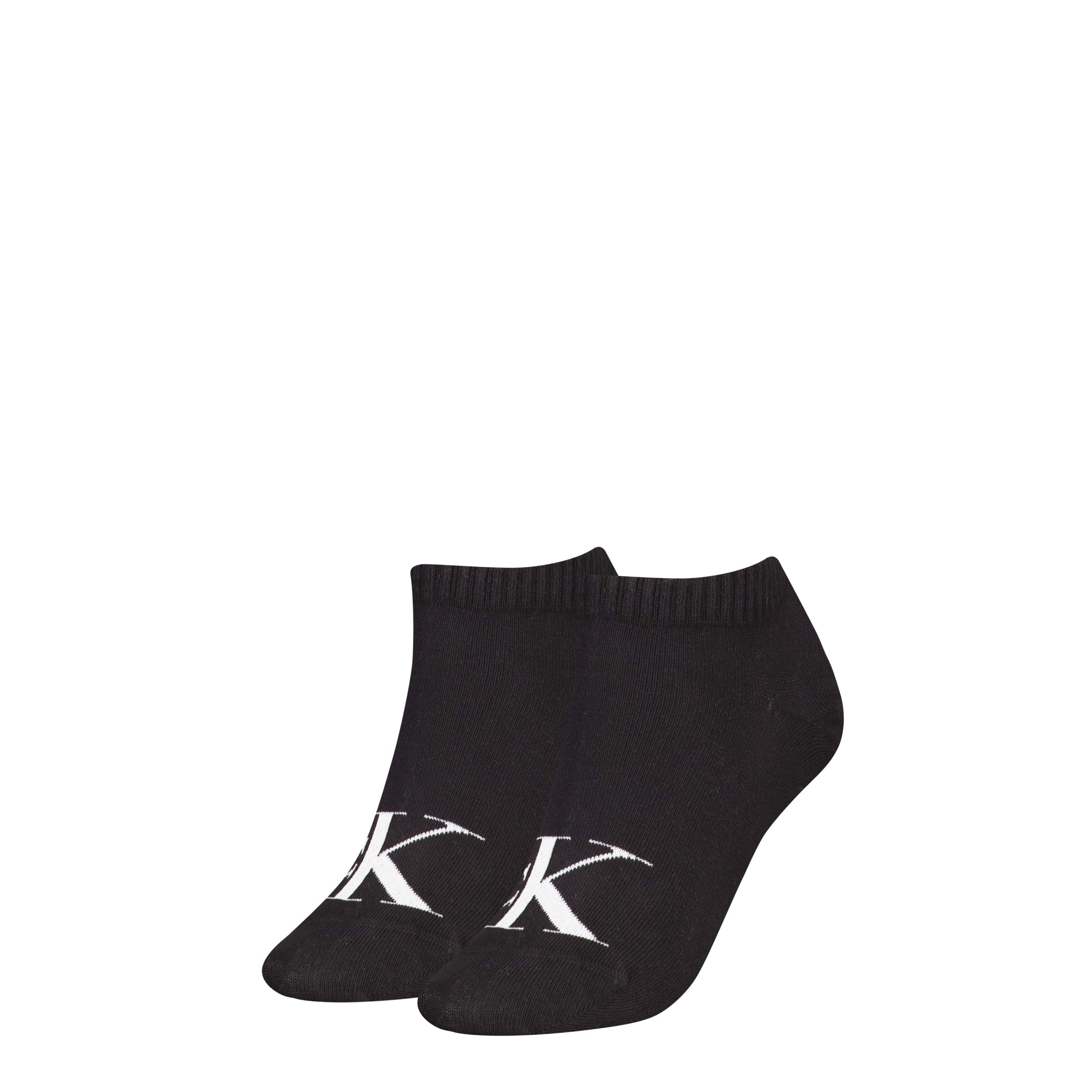 Calvin Klein Jeans Dames Sneakersokken 2-Pack Monogram Zwart
