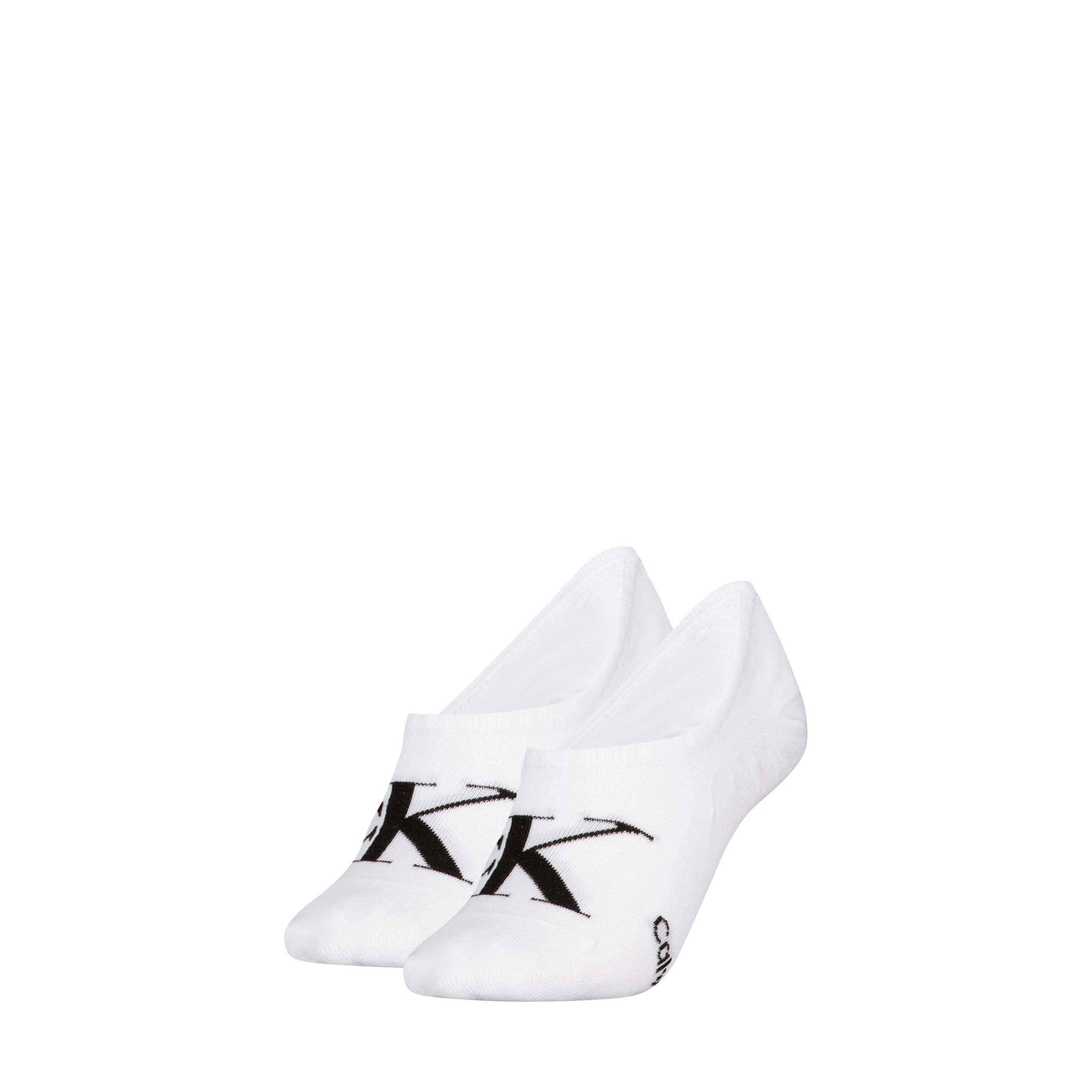 Calvin Klein Jeans Dames Footies 2-Pack Monogram Wit