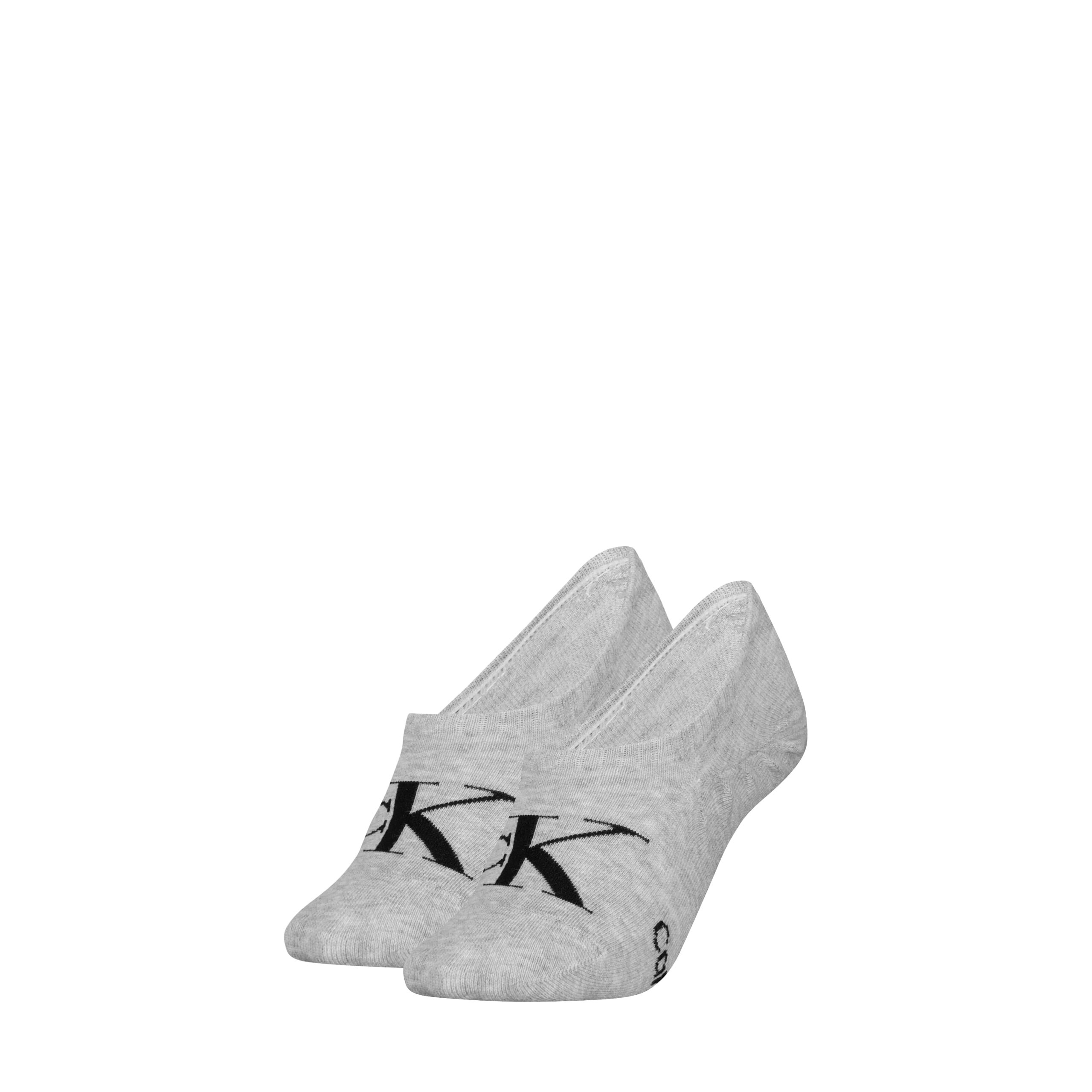 Calvin Klein Jeans Dames Footies 2-Pack Monogram Grijs