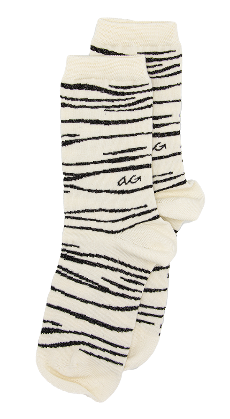 Alfredo Gonzales Damessokken Glitter Zebra Wit