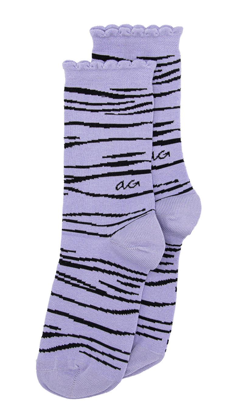 Alfredo Gonzales Damessokken Zebra Ruffle Pattern Paars