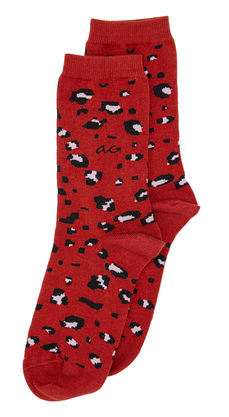 Alfredo Gonzales Damessokken Panther Print Rood