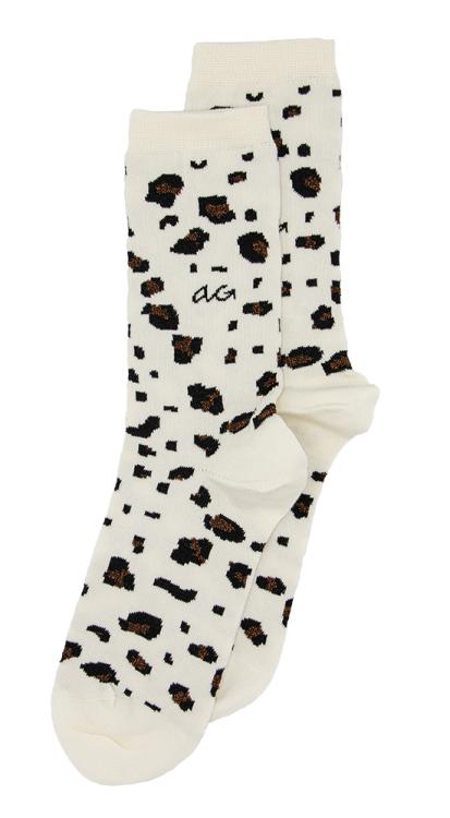 Alfredo Gonzales Damessokken Panther Glitter Print Wit