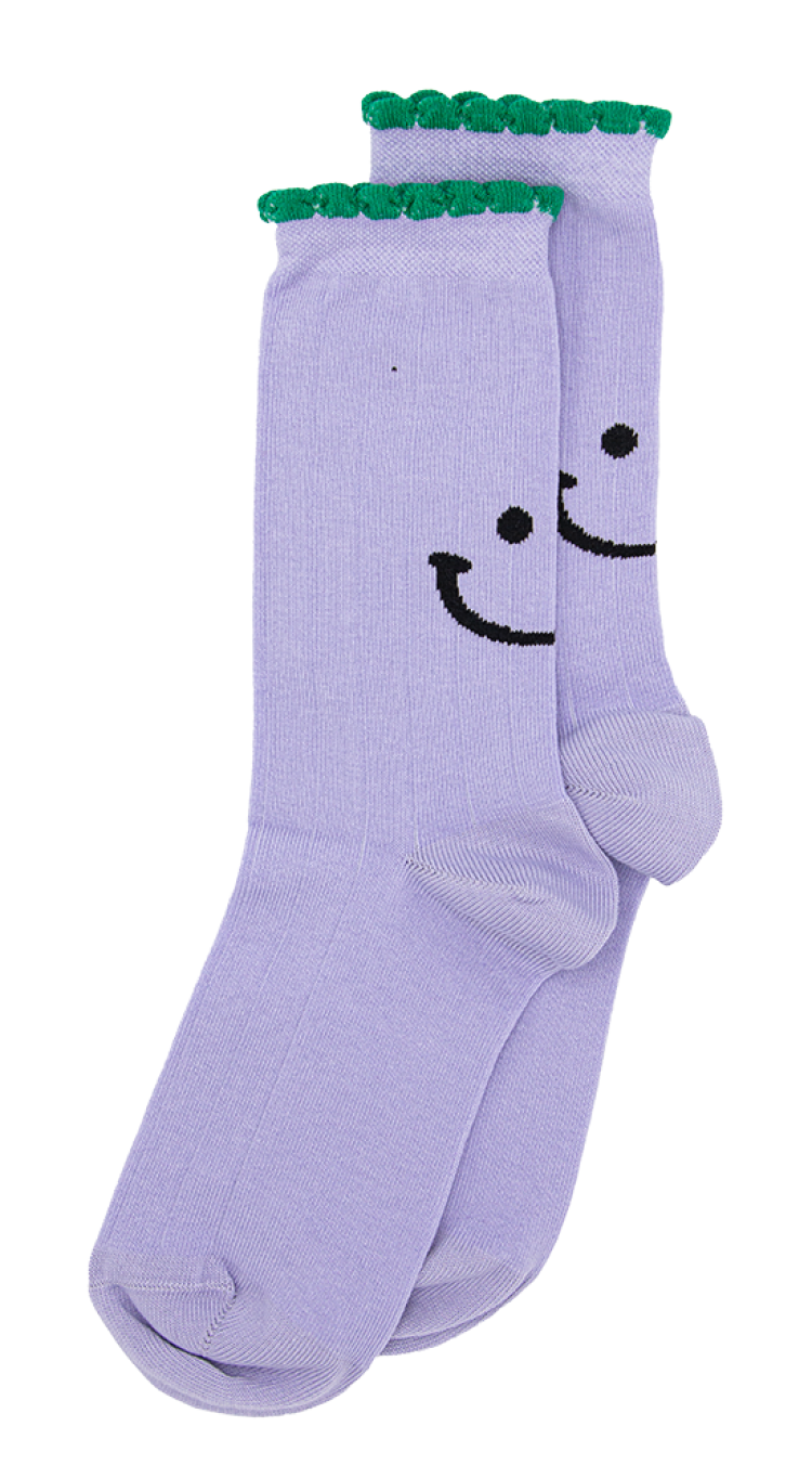 Alfredo Gonzales Damessokken Ruffle Smiley Paars
