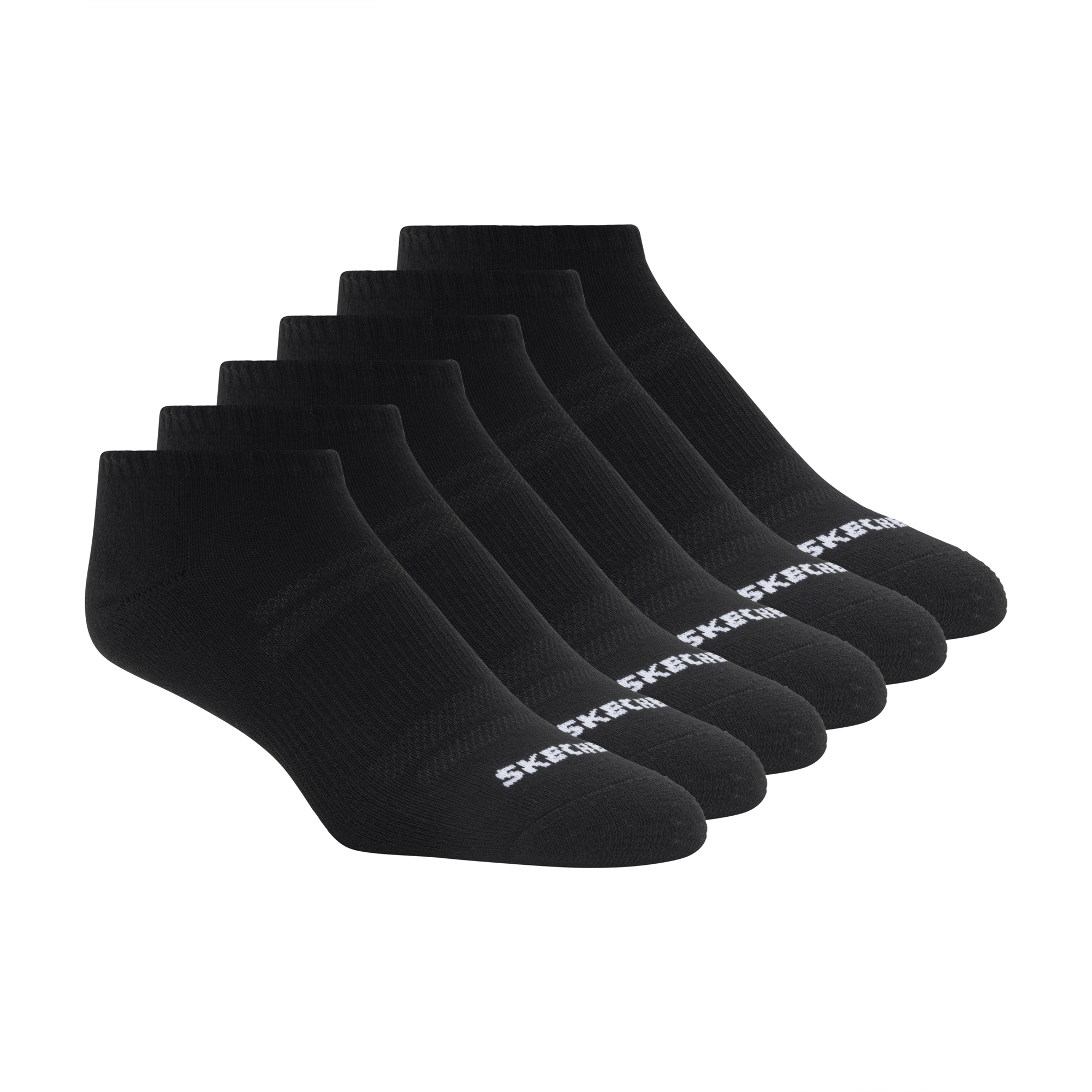 Skechers Unisex Sneakersokken 6-Pack Zwart