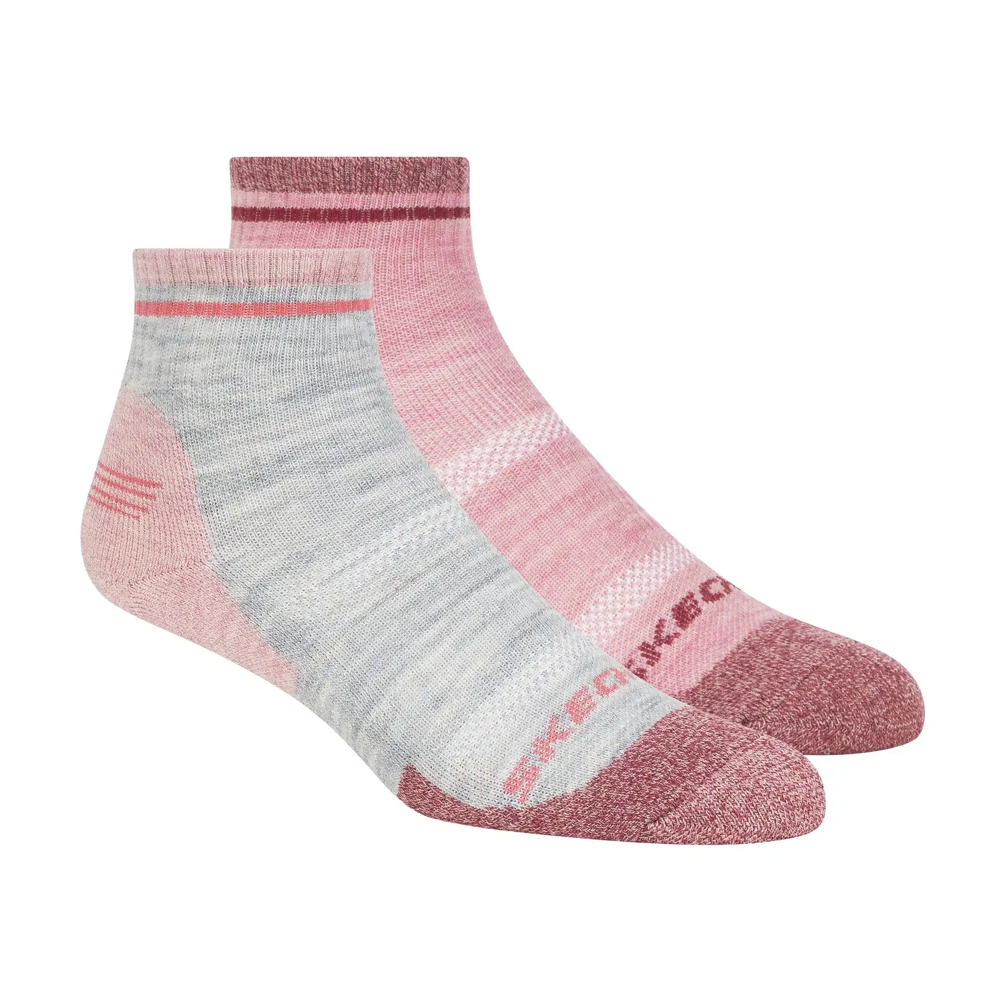 Skechers Dames Quarter Wandelsokken Wol 2-Pack Roze