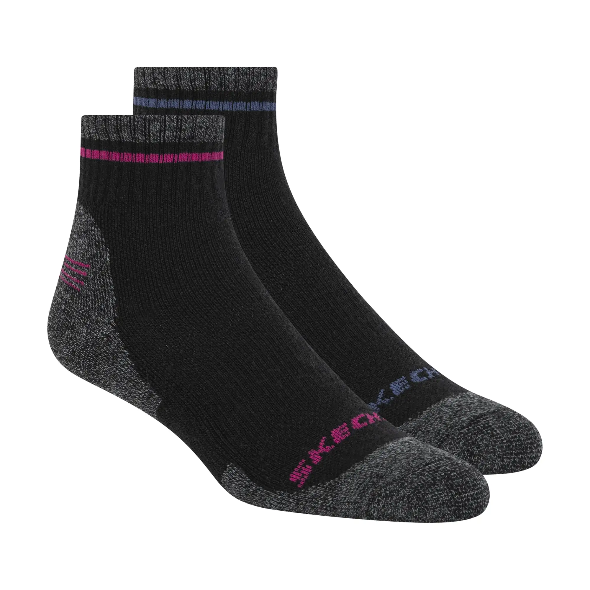 Skechers Dames Quarter Wandelsokken Wol 2-Pack Zwart