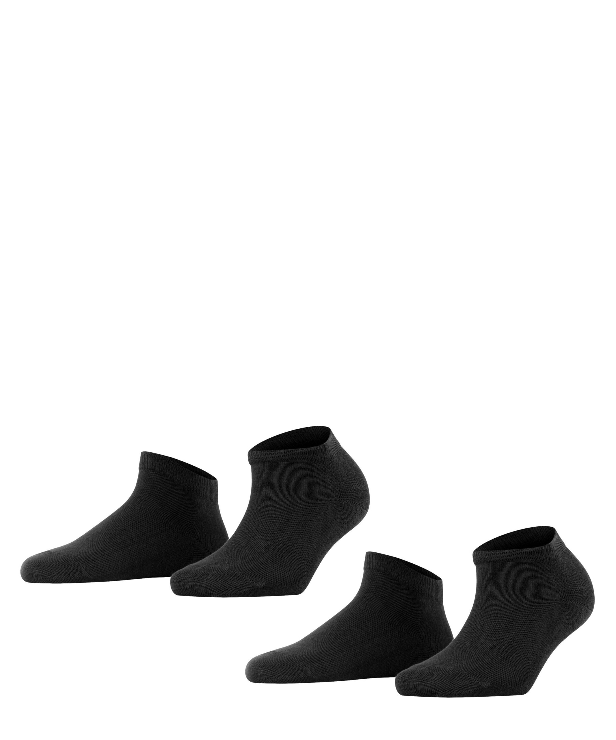 FALKE Dames Sneakersokken Happy 2-Pack Zwart