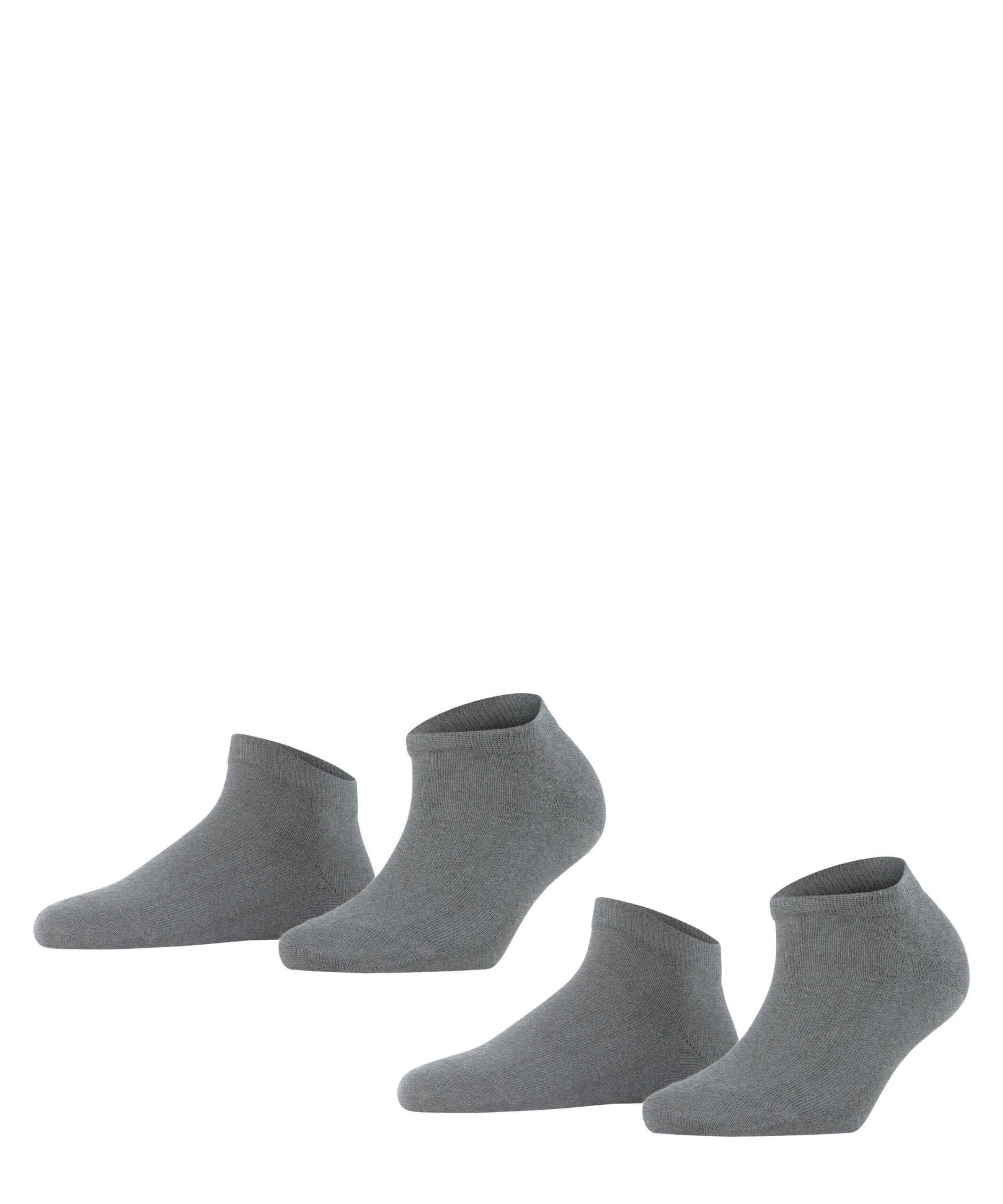FALKE Dames Sneakersokken Happy 2-Pack Lichtgrijs