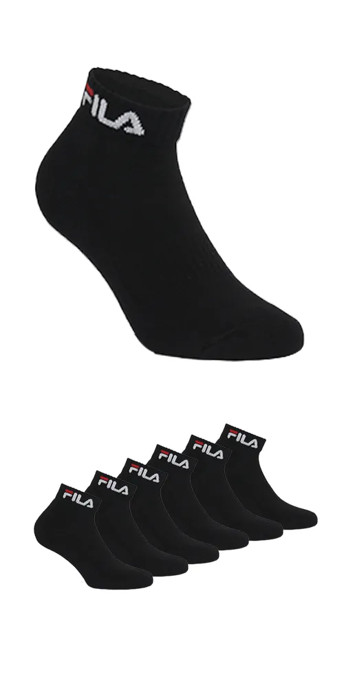 FILA Unisex Premium Sneakersokken 2-Pack Zwart