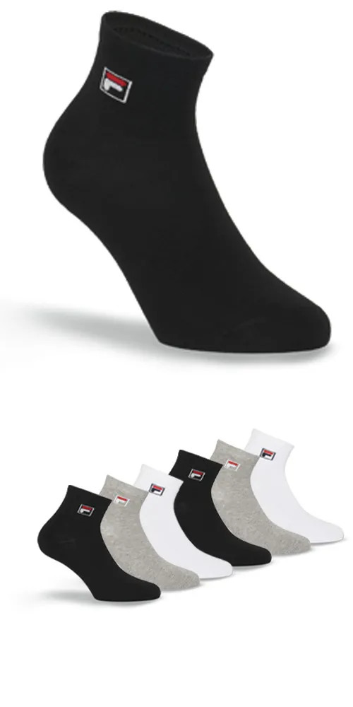 FILA Unisex Quartersokken 3-Pack Classic
