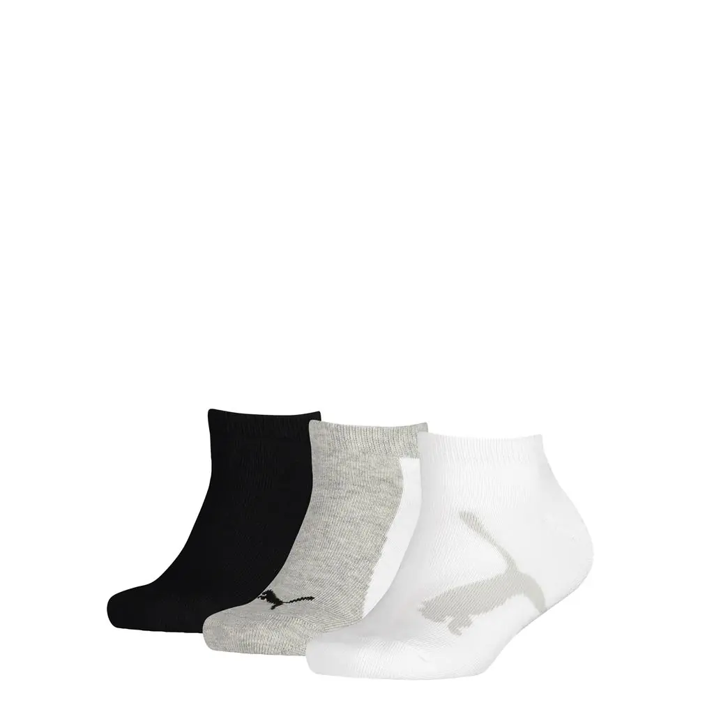 PUMA Sneakersokken Kids 3-Pack Wit / Grijs / Zwart