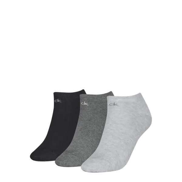 Calvin Klein Dames Sneakersokken 3-Pack Grey Melange