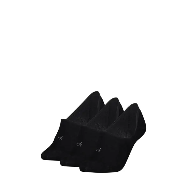 Calvin Klein Dames Footies Mid Cut 3-Pack Zwart