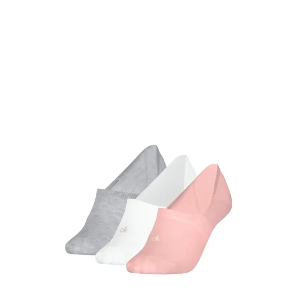 Calvin Klein Dames Footies Mid Cut 3-Pack Pink