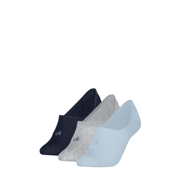 Calvin Klein Dames Footies Mid Cut 3-Pack Light Blue