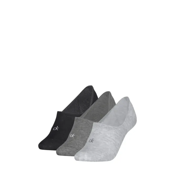 Calvin Klein Dames Footies Mid Cut 3-Pack Grey Melange
