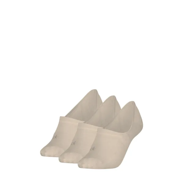 Calvin Klein Dames Footies Mid Cut 3-Pack Beige
