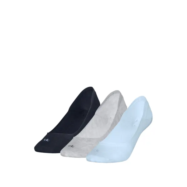 Calvin Klein Dames Footies Low Cut 3-Pack Light Blue