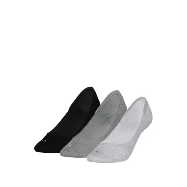 Calvin Klein Dames Footies Low Cut 3-Pack Grey Melange