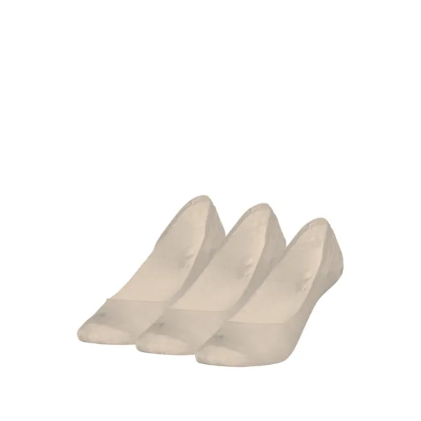 Calvin Klein Dames Footies Low Cut 3-Pack Beige